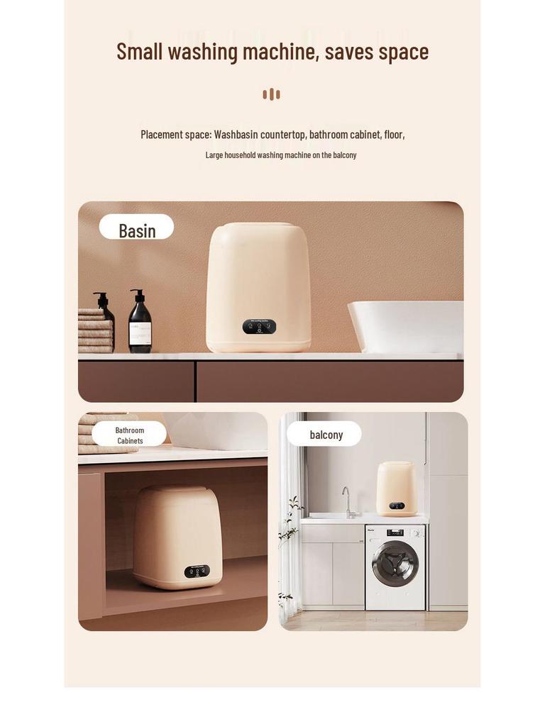 Kompakte blaue Mini-Waschmaschine für Studentenwohnheime: Ideal für Unterwäsche und Socken