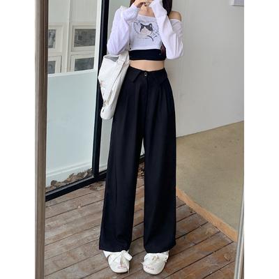 Anzug Lässige Weitbeinige Hosen Damenbekleidung Herbst und Winter Kleine Hochtaillierte und Schlankmachende Lockere Straight-Leg Hosen