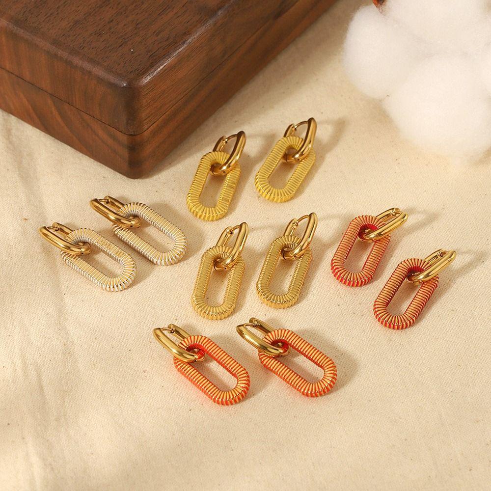 Twisted Spiral Stainless Steel Earrings Stainless Steel Drop Dangle Earrings For Women
