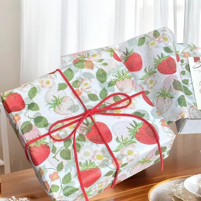 10 Sheets Cute Strawberry Snow Pear Paper Flower Bouquet Wrapped With Flower Lining Wedding Decor DIY Outdoor Gadgets