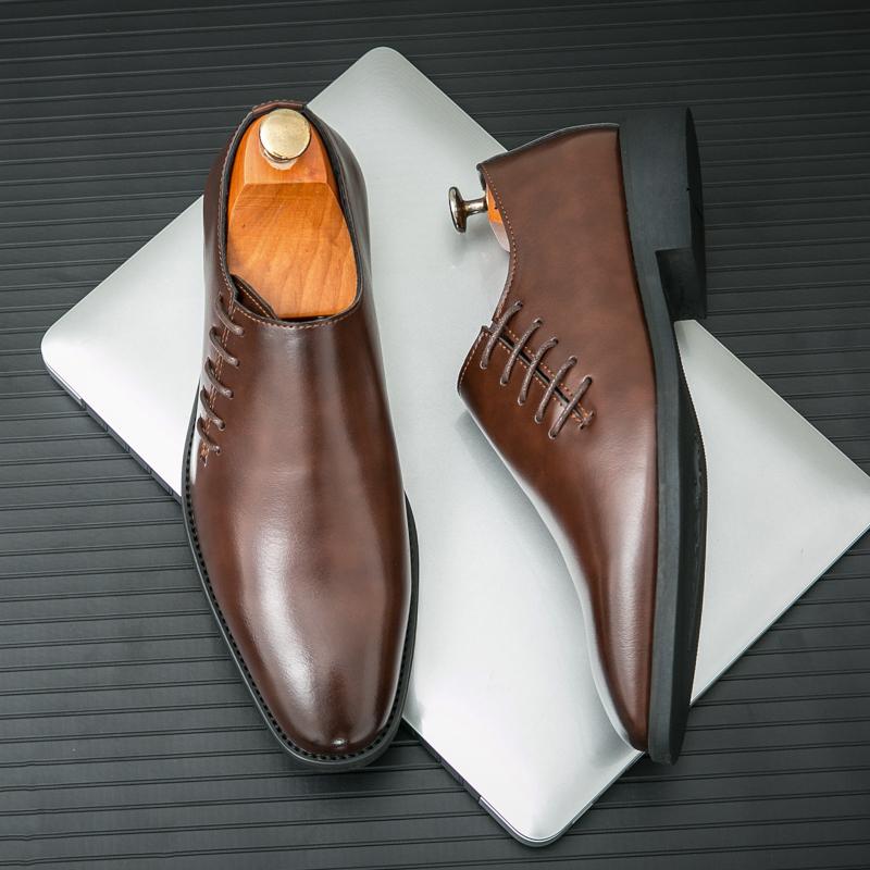 

Модный Роскошный Бренд Мужские Удобные Остроносые Оксфорды Модные Новые Мужские Весенние Коричневые/черные Деловые Офисные Повседневные Кожаные Туфли 38 коричневый