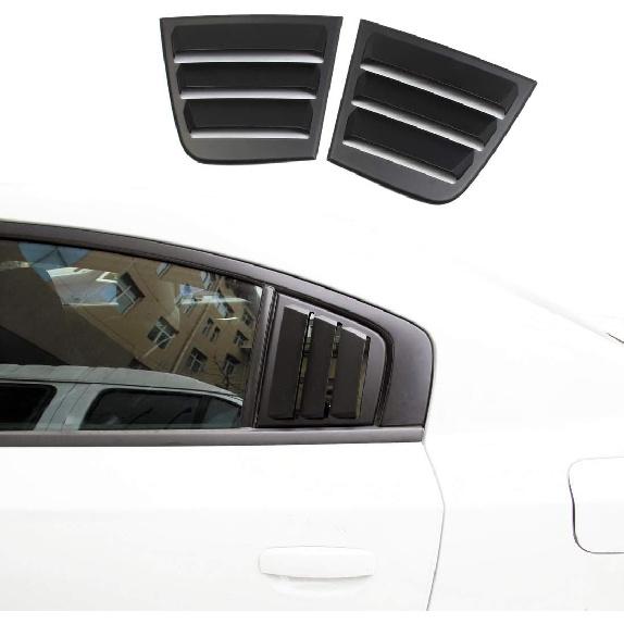 Side Window Louvers Air Vent Scoop Shades Cover Blinds ABS for Dodge Charger 2011-2021 (Black) чёрный