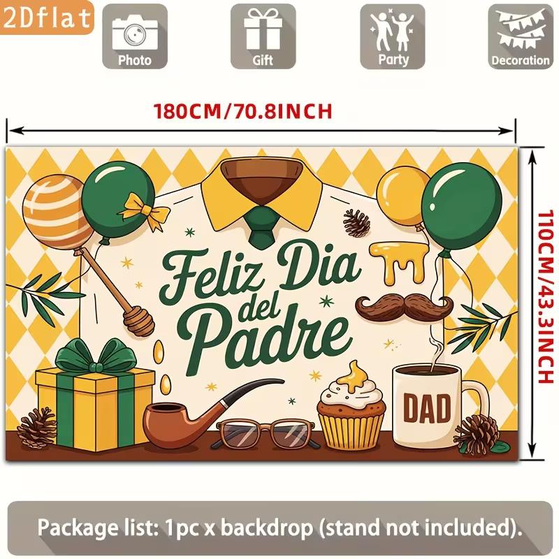 2D Father's Day Themed Backdrop, 2D Flat Spanish Gentleman Banner