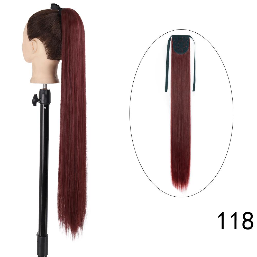MERISIHAIR Hosszú, egyenes csokornyakkendő lófarok kapcsos hajhosszabbító 55 85 cm természetes fekete barna szintetikus zsurló nőknek