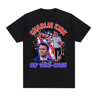 A True Patriot Rests In Peace Charlie Kirk Graphic T-shirt 2025-26 Summer Hot-selling Printed Cotton T-shirt Loose Streetwear