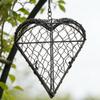Hand Woven Heart-shaped Birds Nests Holder Refillable Iron Heart Shape Holder Wall Mounted Hummingbird Nesting Material Hanger