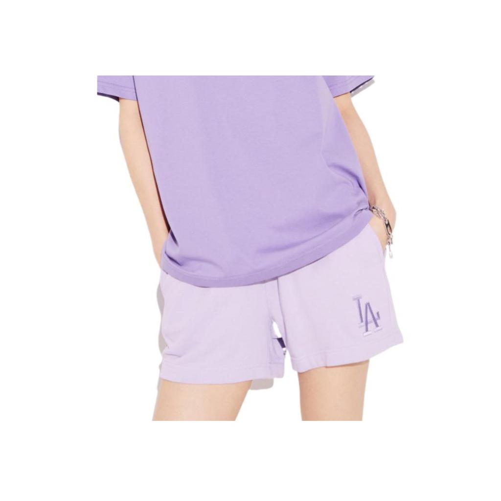 New MLB Base Logo Casual Shorts Women's Light Lavender 3FSPB0323-07LDL
