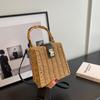 Summer New Straw Handbag Women Handmade Woven Crossbody Bag Seaside Beach Shoulder Bag Bohemian Lady Small Phone Bag and Wallet