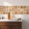 Kitchen Bathroom Wall Stickers 3Pcs 2D Retro Floral Tile Stickers, Self-Adhesive Waterproof Oil Proof Water Resistant Covers Decals, Peel &