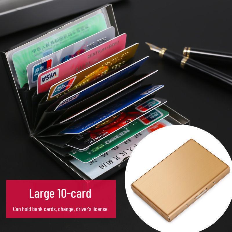 Stainless Steel Anti-Demagnetization Card Holder & Album for Men and Women - Includes Driver's License & Card Slots