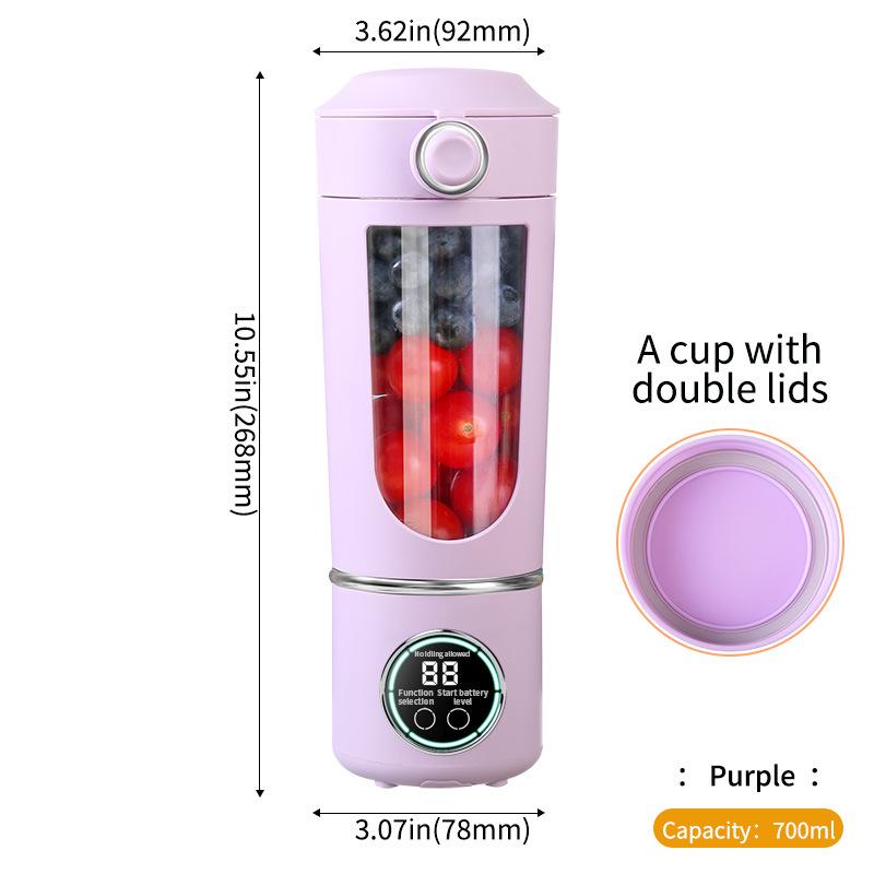 High-End Portable USB Juicer with Crushed Ice Capability - 12 Blades for Home and Outdoor Travel фиолетовый