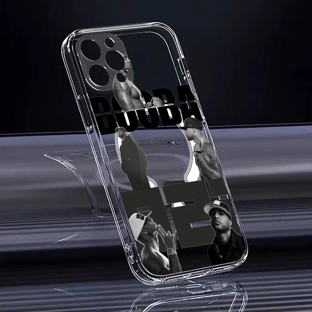 B-Booba Singer Phone Case For iPhone 17 16 15 14 13 12 Pro Max Plus With Magnetic Crystal Clear Case Wireless Charge