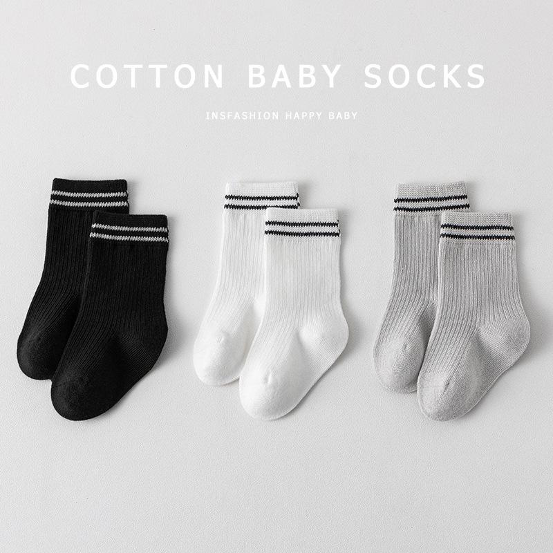 

Combed Cotton Mid-Calf Socks for Newborns & Toddlers (0-3 Years), Breathable & Boneless S for 6-12 months, foot length 9-11CM сірий колір