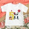 Hotselling Birthday Panda Digital Print Childrens Tshirts Roundneck Shortsleeved Tshirts for Boys and Girls Summer Modal