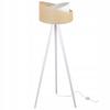 TRIPOD FLOOR LAMP WOODEN JUTE LAMPSHADE 45CM