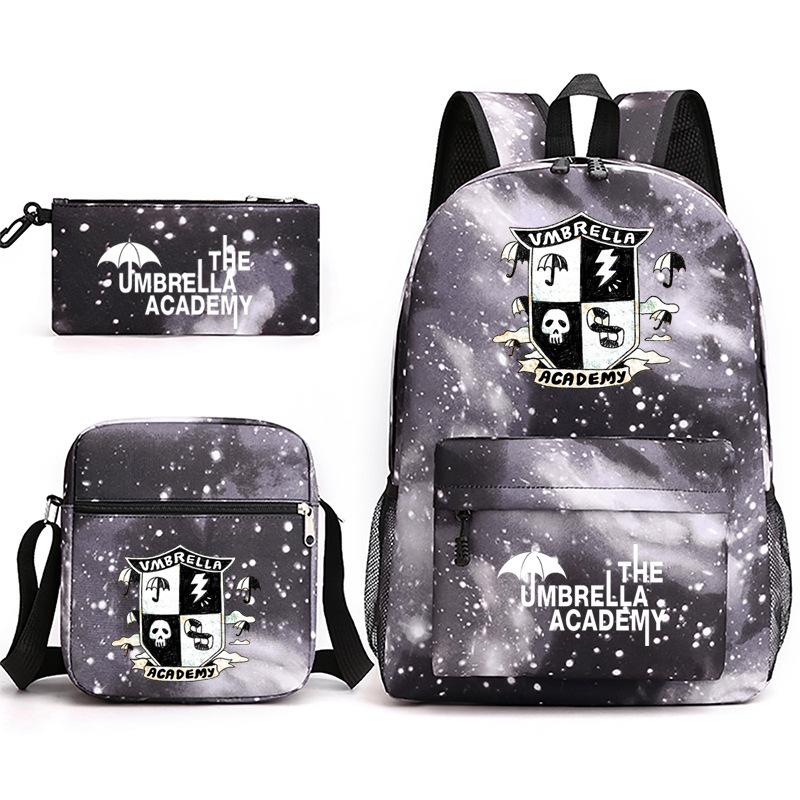 School Season Theumbrellaacademy School Bag 3-Piece Pencil Case + Shoulder Bag + Backpack