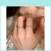 Elegant Korean Style Minimalist Diamond Shaped Adjustable Copper Ring For Women
