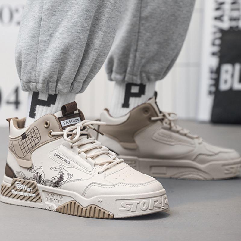 Móda Podzimní Pánské Vysoké Top Ležérní Boty Módní Lehké Pohodlné Silná Podrážka Tenisky Skateboardová Obuv Venkovní Trekové Boty Hombre