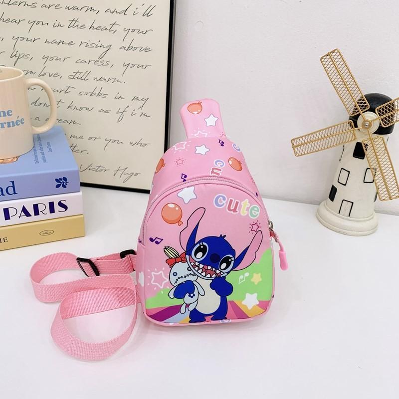 Bluey Stitch Cartoon Kids Mini Shoulder Bag With Breathable Nylon For Daily Use