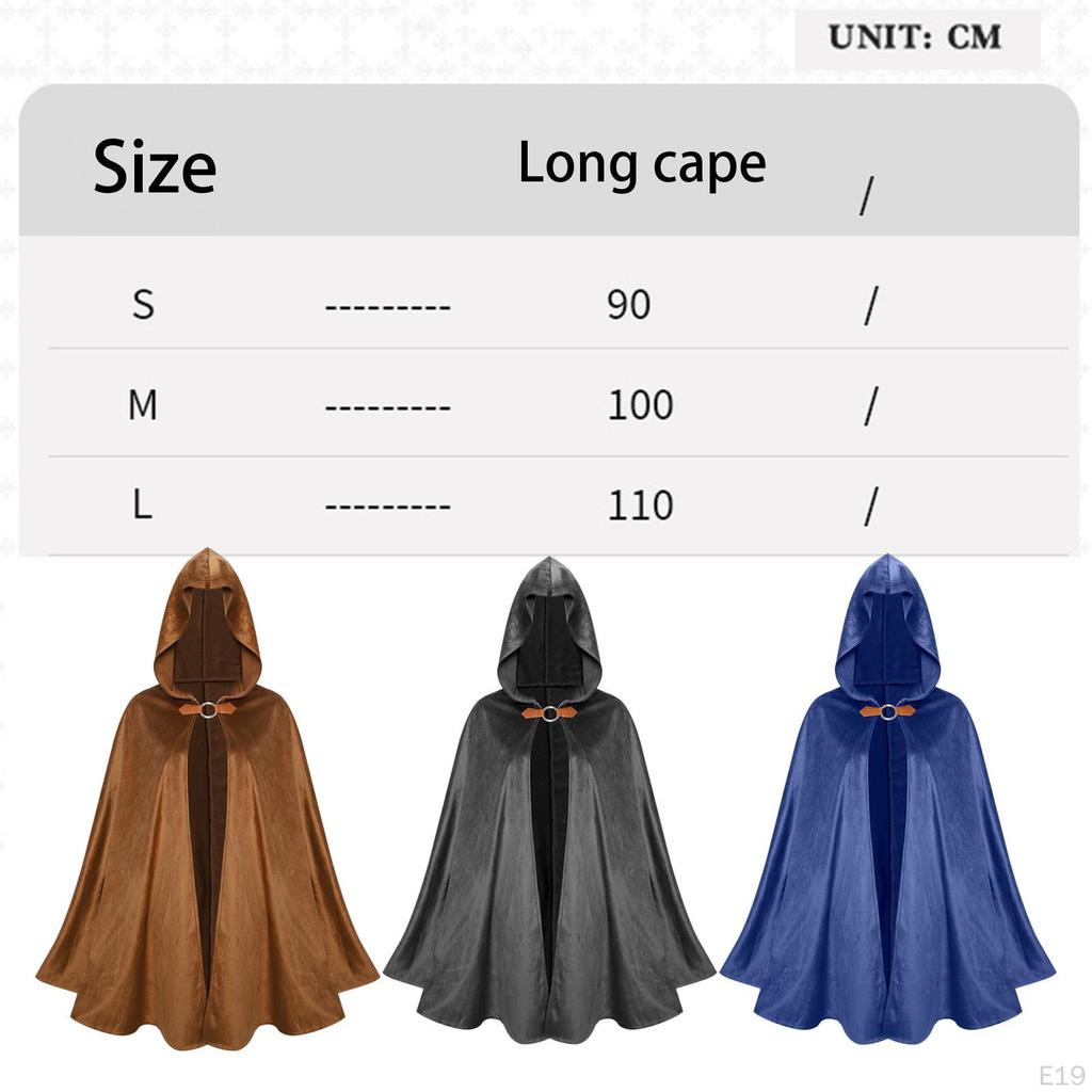 Cloak with Hood for Halloween and Medieval Themes Unisex