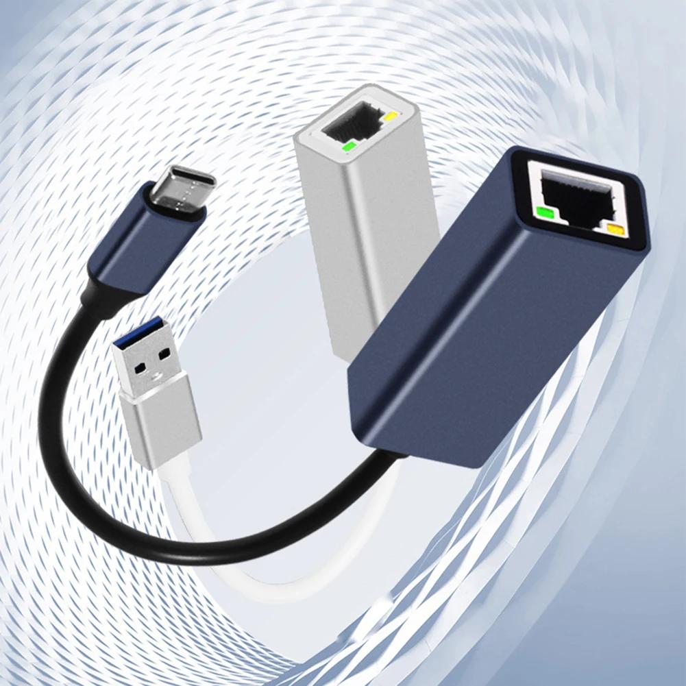 

Wired LAN Adapter Aluminum Alloy Type-C To RJ45 Gigabit Ethernet Type-C To Ethernet Adapter 10/100/1000Mbps Desktop Network Card
