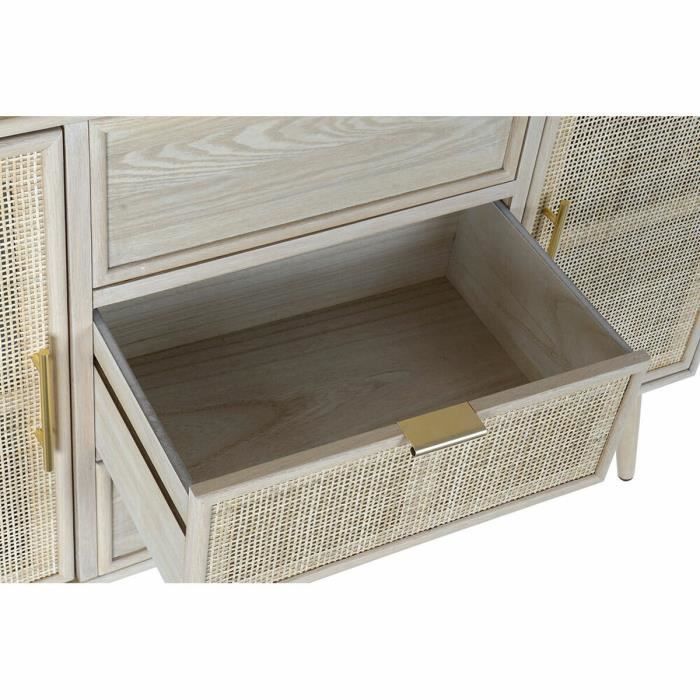 Bibliothèque - Naturel - 120x38,5x196 Cm - Bois MDF - 3 Tiroirs - Style Scandinave