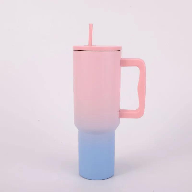 New Four-Generation 40Oz Stainless Steel Ice Heater Cup Straw Cup Vacuum Cup Outdoor Portable Portable Portable Cup Handle Cup