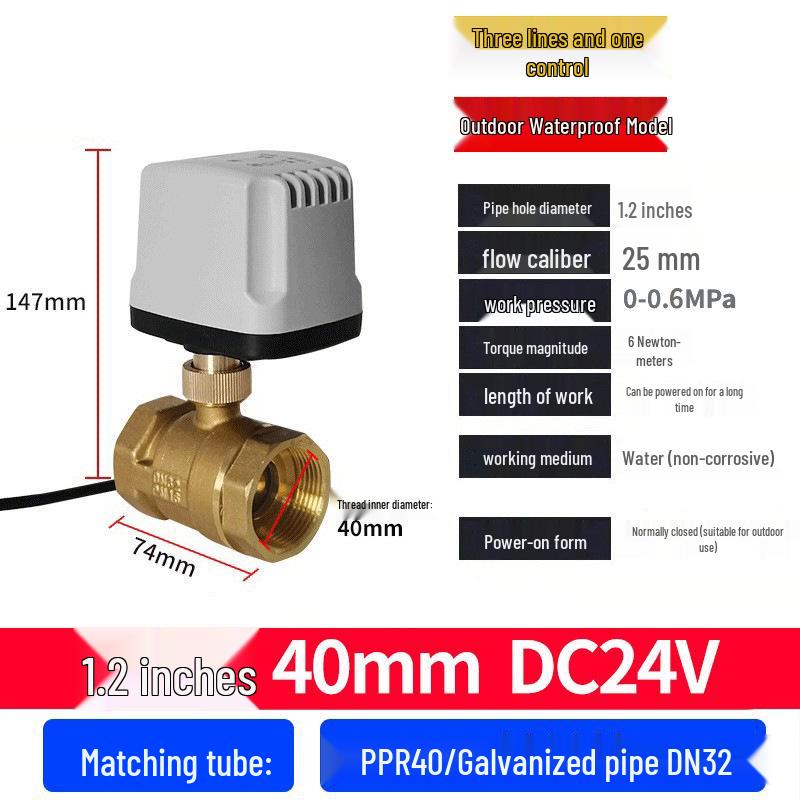 220V DN15 Měděný závitový elektrický kulový ventil pro regulaci vody