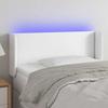 vidaXL LED Headboard White 103x16x78/88 Cm Faux Leather
