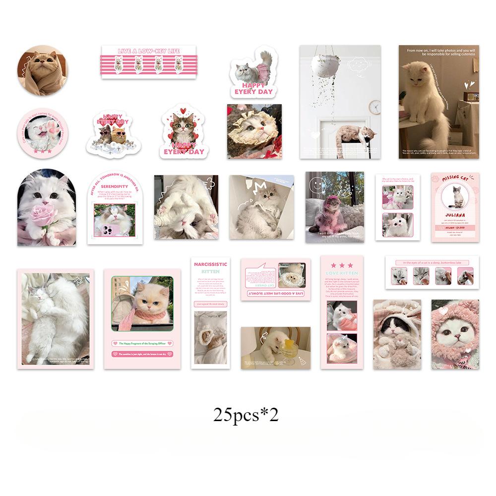 

Милый кот щенок скрапбукинг журнал наклейка милый американский стиль животное канцелярские принадлежности наклейка DIY Декор багаж гитара наклейка 50pcs