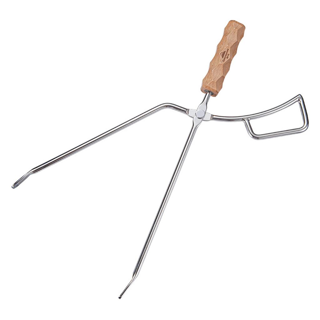 Stainless Steel Wood Grabber BBQ Clamp for Camping Hiking Picnic