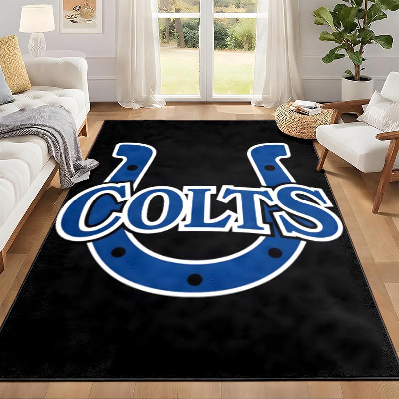 Indianapolis Colts Carpet Door Mat for Living Room or Bedroom Protective Mat Under Chair Office Decoration Christmas Gift Birthday Present