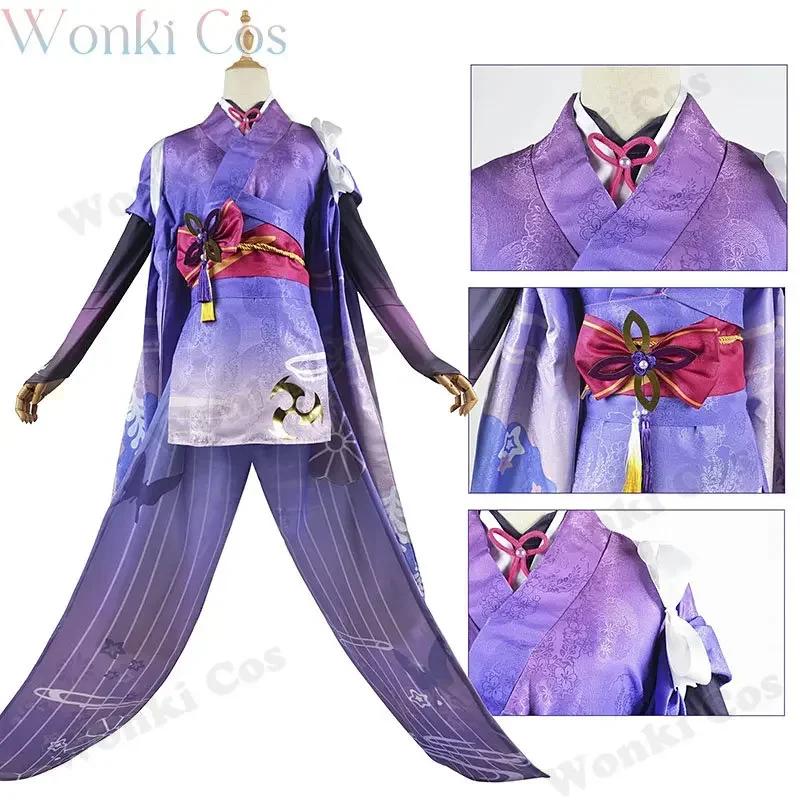 Raiden Ei Shougun Beelzebul Cosplay Costume Kimono Full Set Suits Impact Raiden Makoto Baal Cosplay Shoes For Women