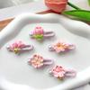 2pcs New Peach Blossom Flower Hair Clip Duck Mouth Clip Little Girl Side Clip Headdress Hair Accessory