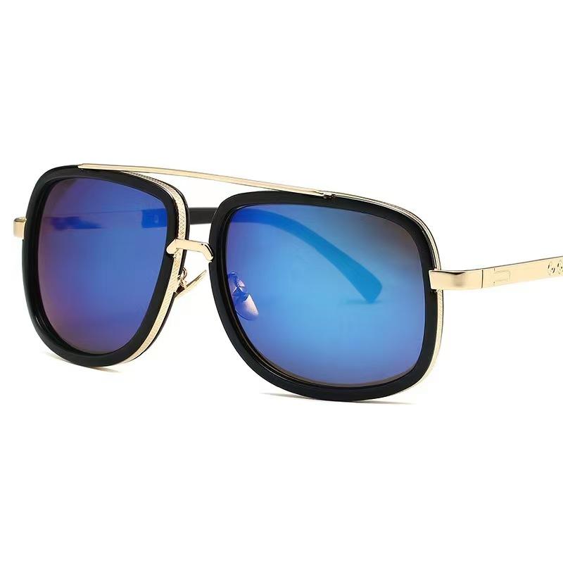 Mens Womens Double Bridge Luxury Driving Sunglasses Fashion Metal Frame UV Protection Sun Glasses for Travel Casual