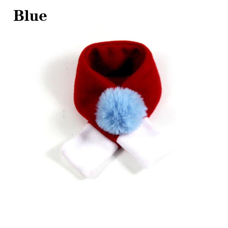 

1 шт., теплый красный шарф для домашних животных, рождественские украшения, воротник, аксессуары для кошек, нагрудник, милый рождественский зимний модный L синий