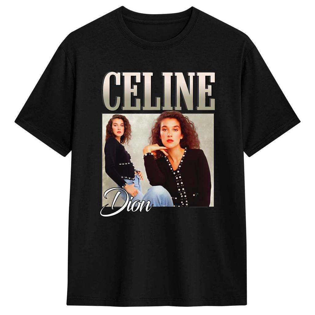 Celines Dion Tshirt Summer Novelty Tshirts Unisex Cotton Oneck 4xl 5xl 6xl Top Tees Shortsleeved Y2k Casual Tops
