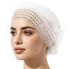 Plain Color Silk Cotton Head Cover With Sunshade And Elastic Band For Casual Wear