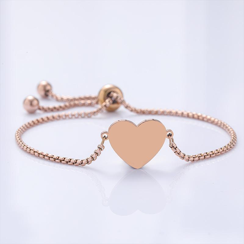 Factory Fashion Bracelet Stainless Steel Bracelet Pendant Love Pendant Blank Laser Engravable Printing Blank Material