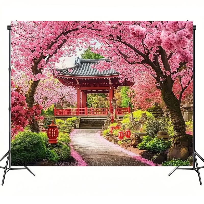 Japanese Landscape Japanese Architecture Garden Background Banner - Suitable for Birthdays Holidays Parties