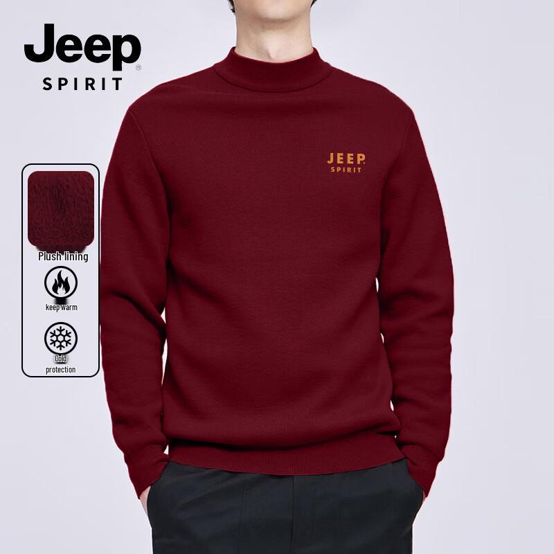 

JEEP SPIRIT Men s Winter Slim Fit Half-High Collar Fleece Knit Sweater L