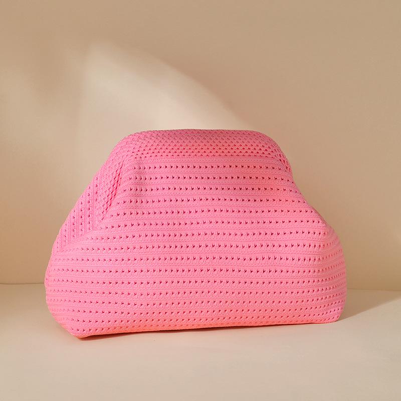 

Новая вязаная пляжная сумка: Модный клатч-облако большой вместимости с дизайном в стиле колор-блок 30cm Length x 10cm Width x 20cm Height