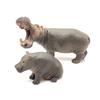 Realistic Solid Hippopotamus Model, Small Hippo Bull and Hippo Cow Figures Toy Set for Home Decor