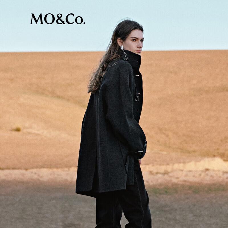 MO&Co. Women's Merino Wool High-Neck Double-Faced Coat