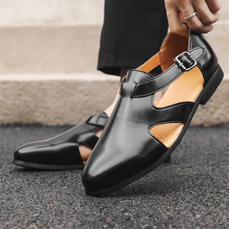 Fashion Ultra-soft Outdoor Sandals for Men New Style Summer Flats Soft Sole Anti-slip Casual Leather Roma Shoes Man Formal Dress Sandals