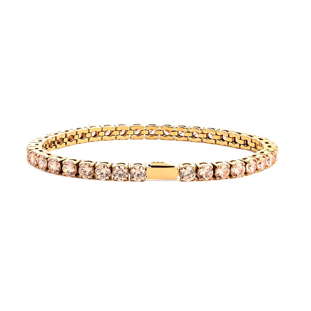 Multi-colored fashionable 4mm wide tennis chain, zircon sparkling hip-hop style exquisite jewelry bracelet for men and women