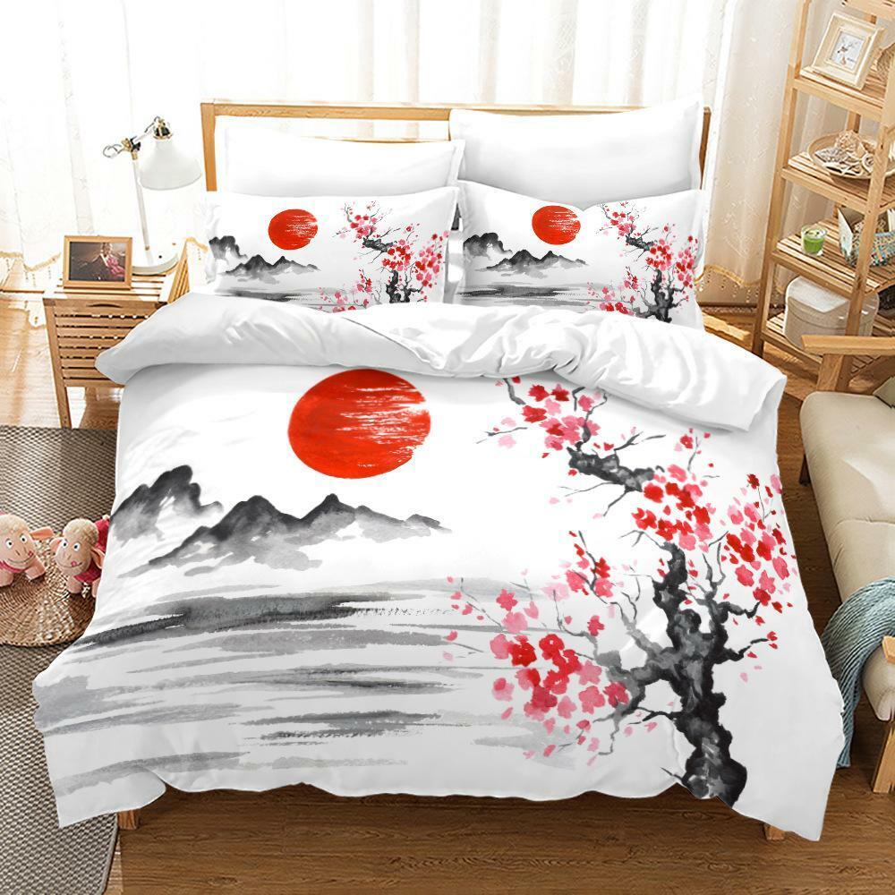 Ink Painting Doona Quilt Duvet Cover Set Pillowcase Single Double Queen Size Bed