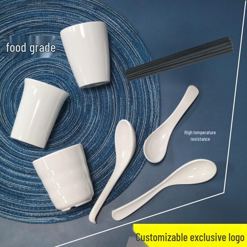 DISHJOY Durable White Melamine Tea Cups