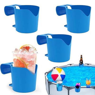 Yousheng 1/2/3/4/5Pcs Poolside Cup Holder Lightweight Sturdy Flexible Handles Plastic Swimming Pool Drink Holder for Above-Ground Pools