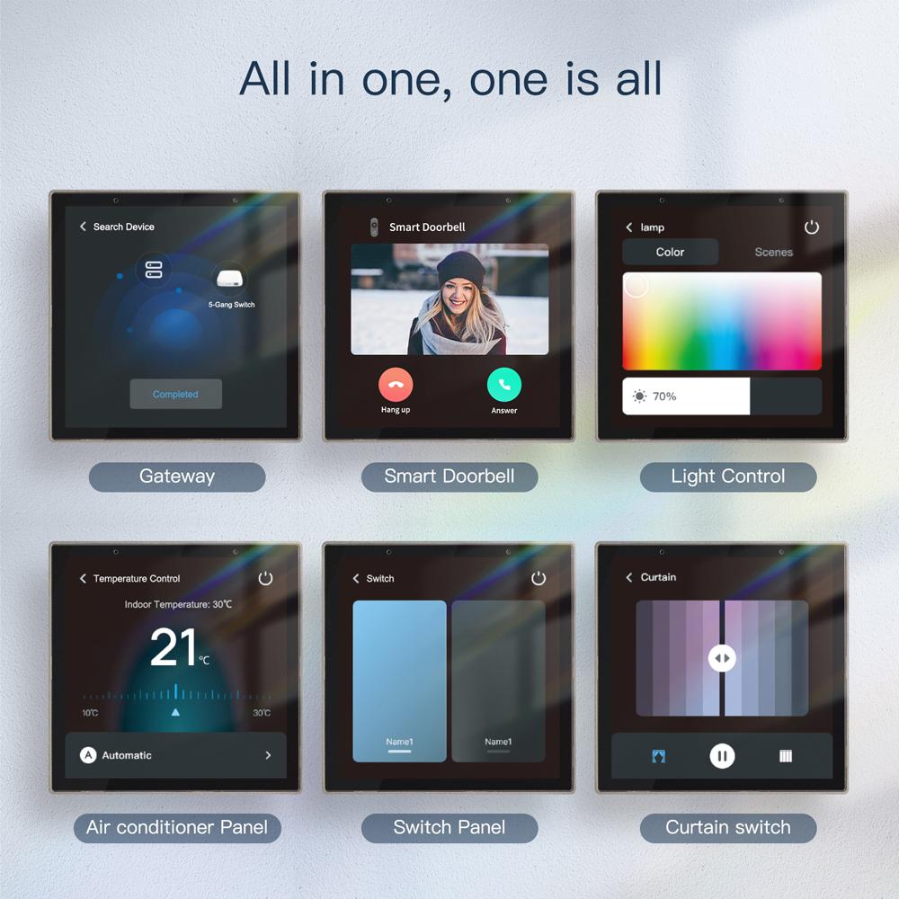Tuya WiFi+Zigbee Intelligent Touched Screen Center Control Panel Voice Control Built-in